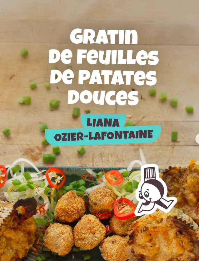 Gratin de feuilles de patate douce au curry