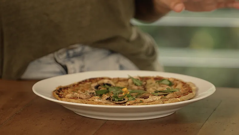 Pizza à la pâte de fruit à pain